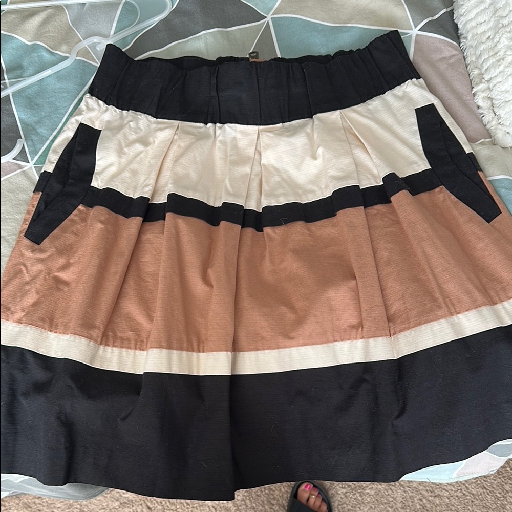 HD in Paris Black and Cream A-Line Mini Skirt